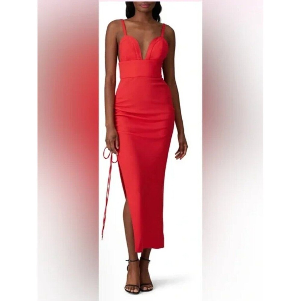 Prabal Gurung Drawstring Ruched Bodycon Cocktail Party Dress Red $895 Sz 6